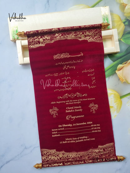 Scroll Farman invitation Cards FC-058