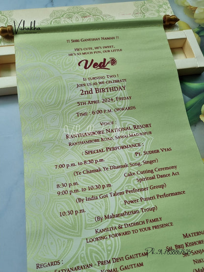 Scroll Farman invitation Cards FC-059