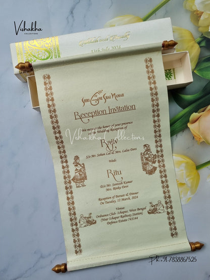 Scroll Farman invitation Cards FC-060