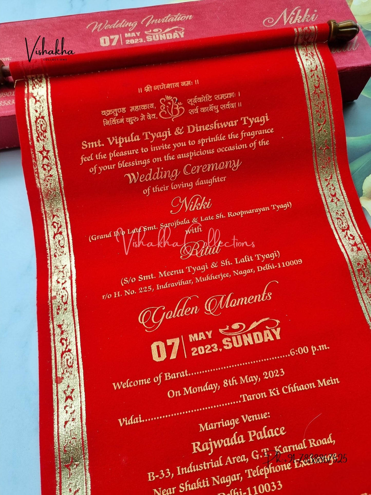 Scroll Farman invitation Cards FC-062