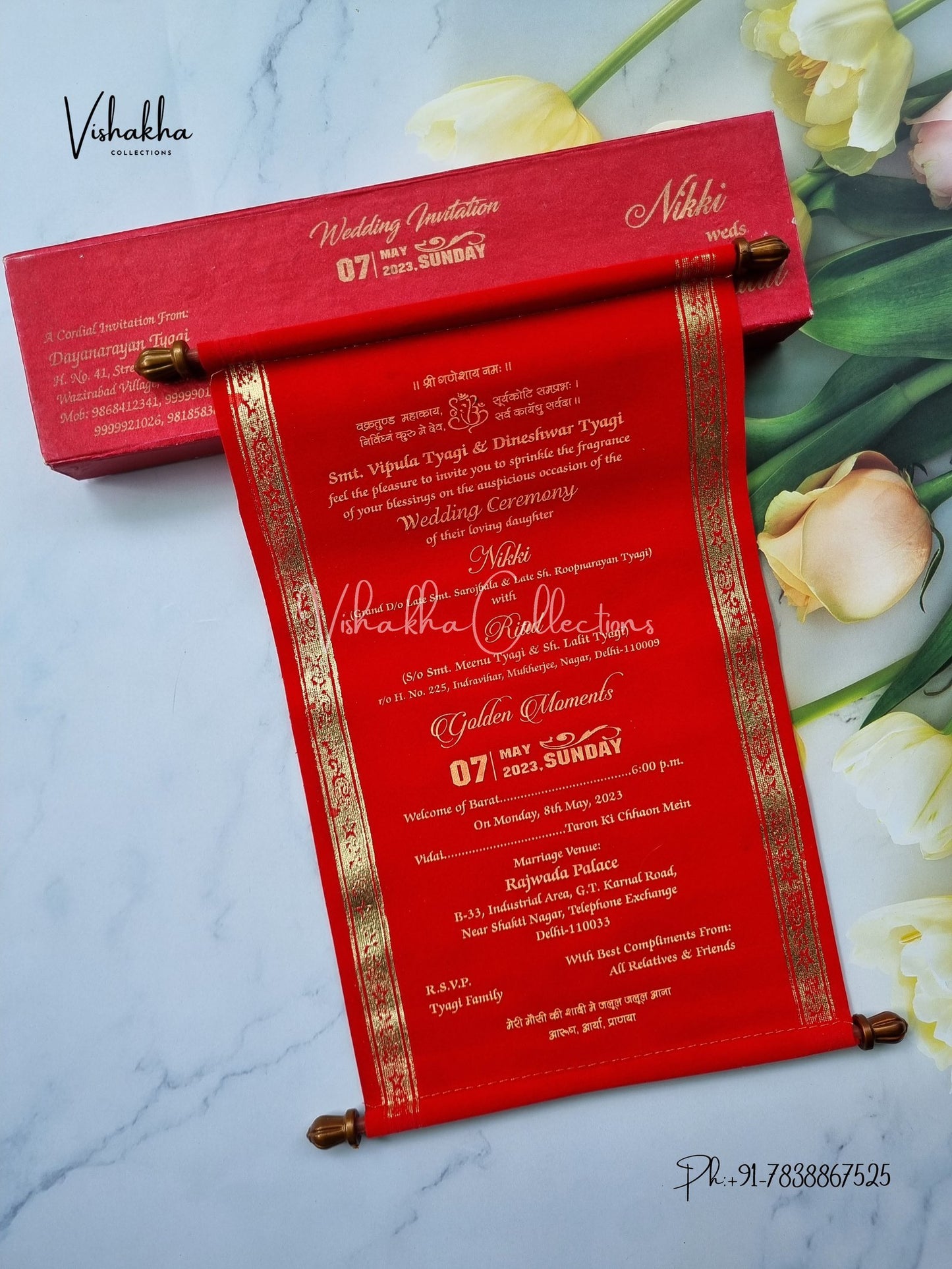 Scroll Farman invitation Cards FC-062