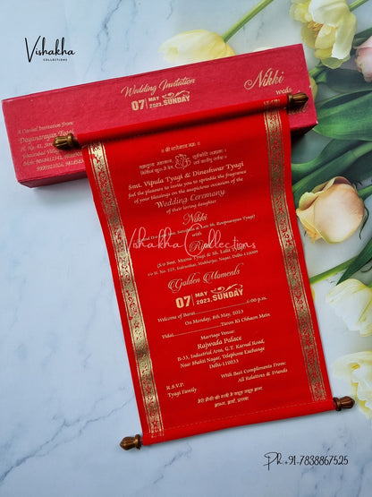 Scroll Farman invitation Cards FC-062
