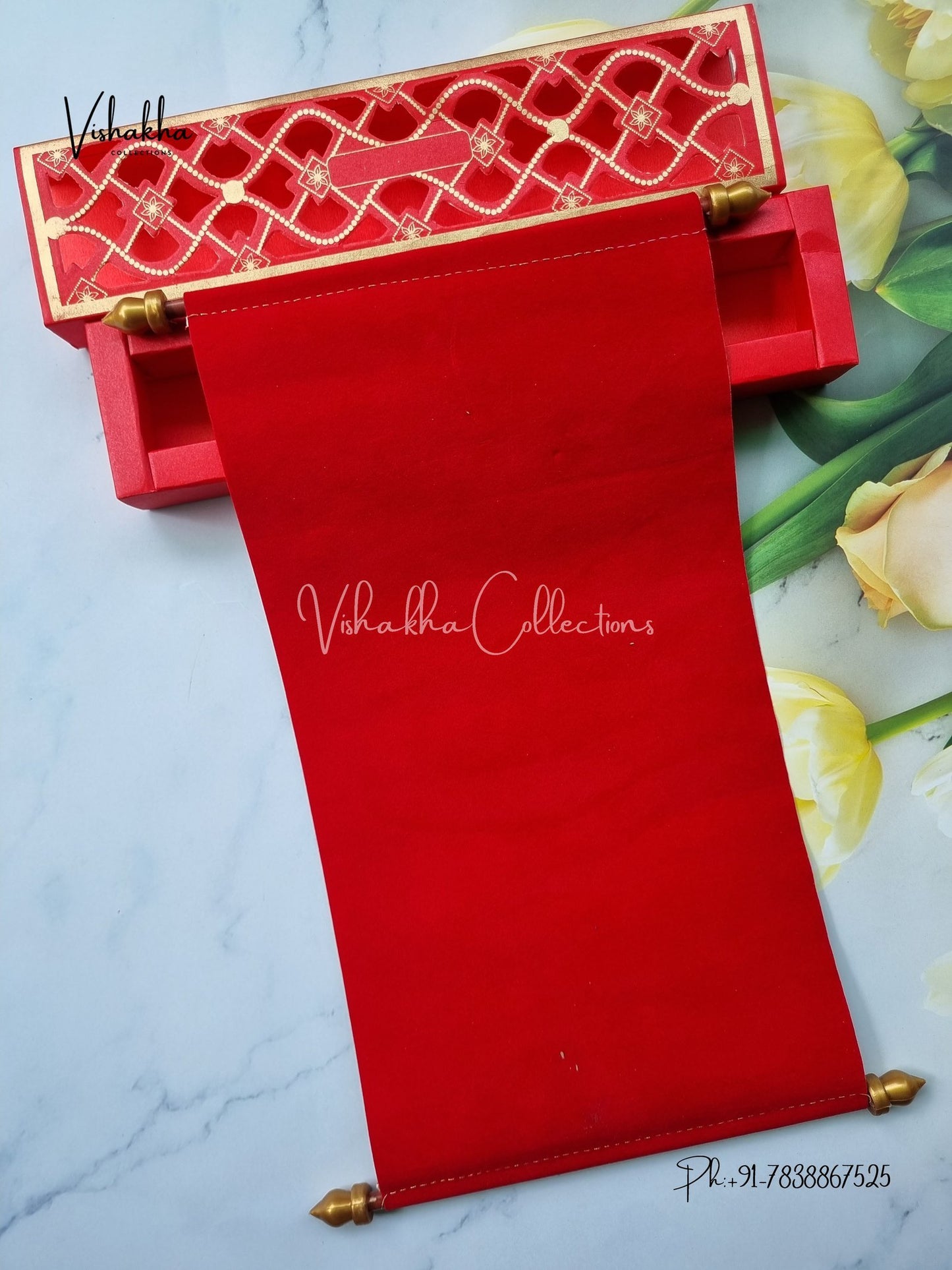 Scroll Farman invitation Cards FC-063