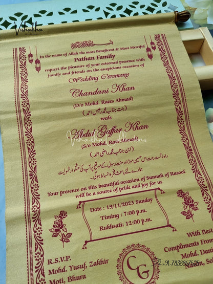 Scroll Farman invitation Cards FC-064