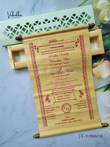 Scroll Farman invitation Cards FC-064