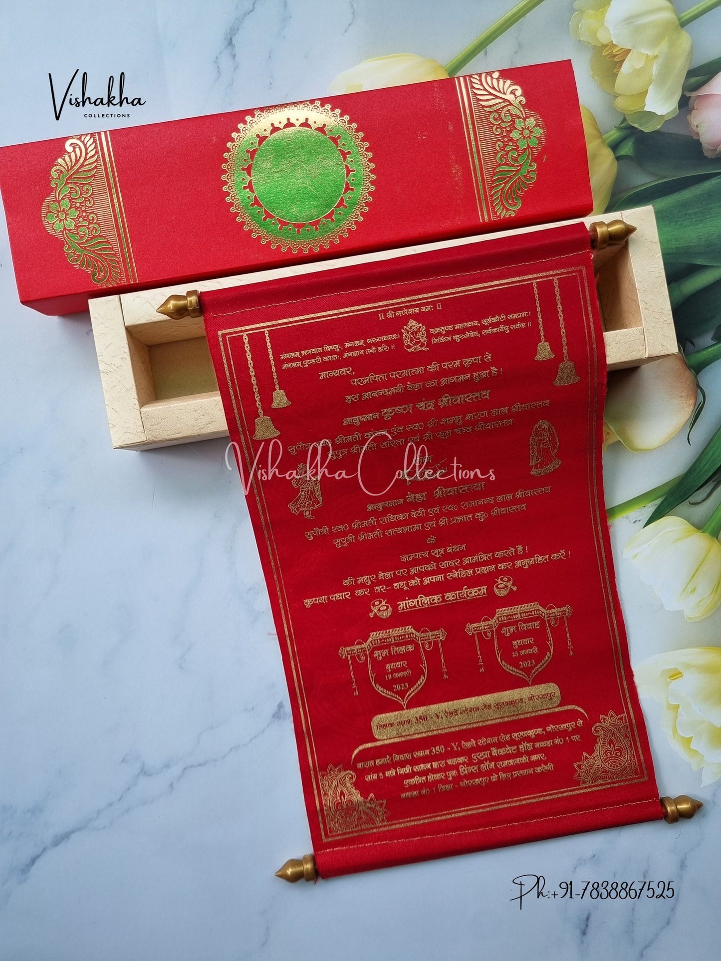 Scroll Farman invitation Cards FC-067