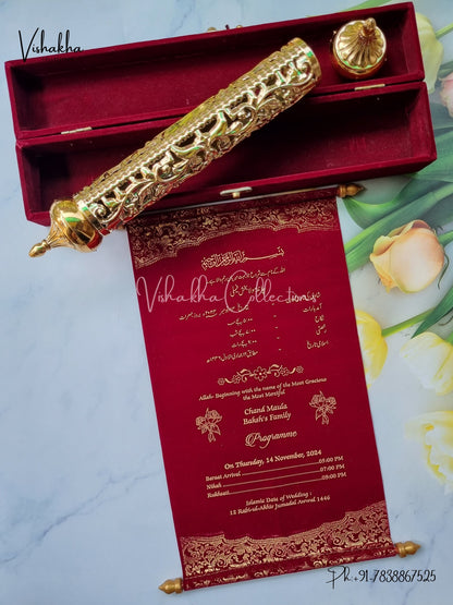 Scroll Farman invitation Cards FC-071