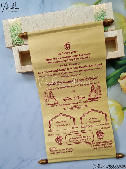 Scroll Farman invitation Cards FC-074