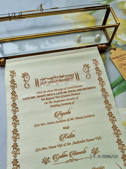 Scroll Farman invitation Cards FC-075