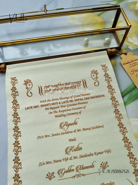 Scroll Farman invitation Cards FC-075
