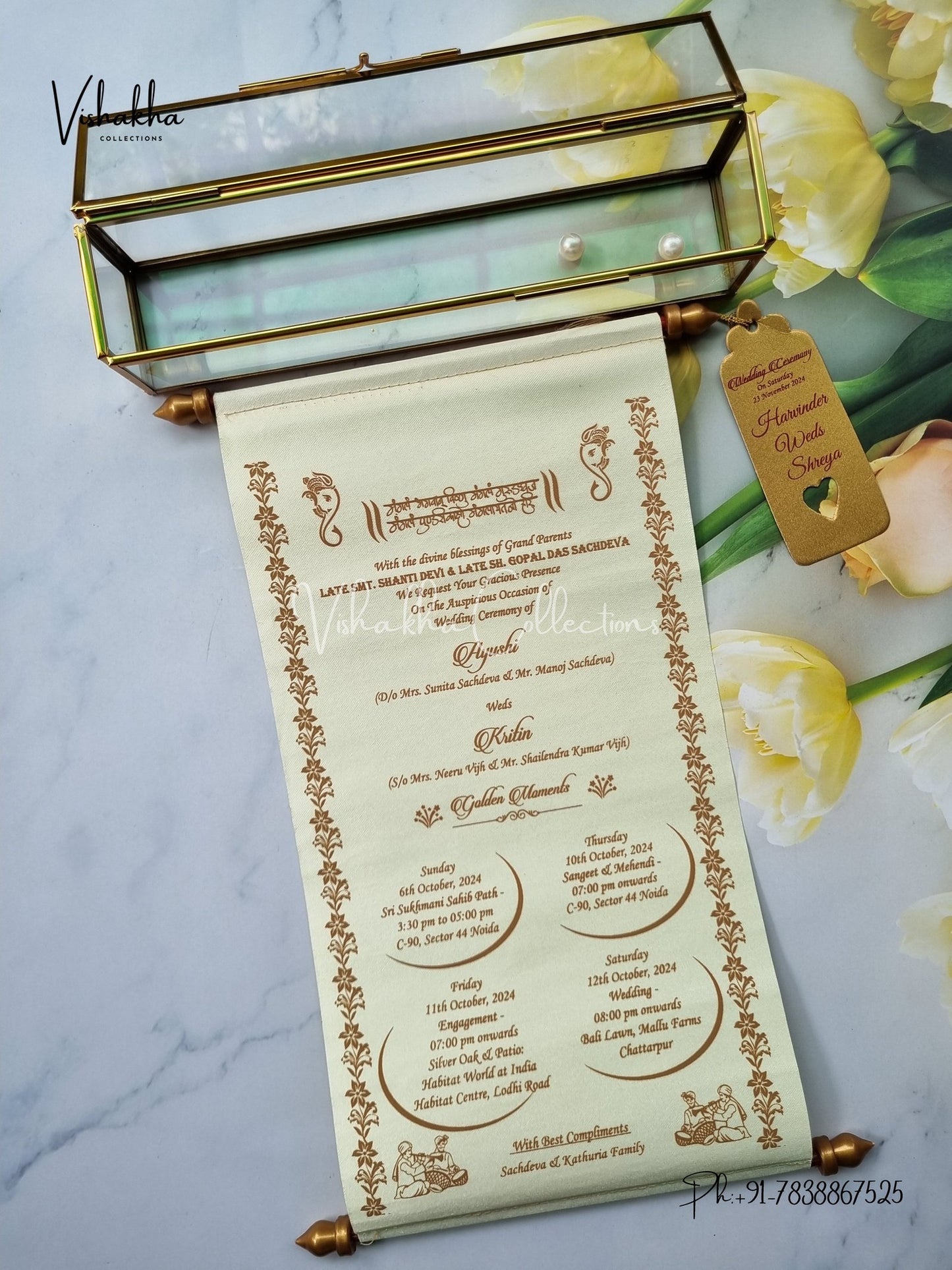 Scroll Farman invitation Cards FC-075
