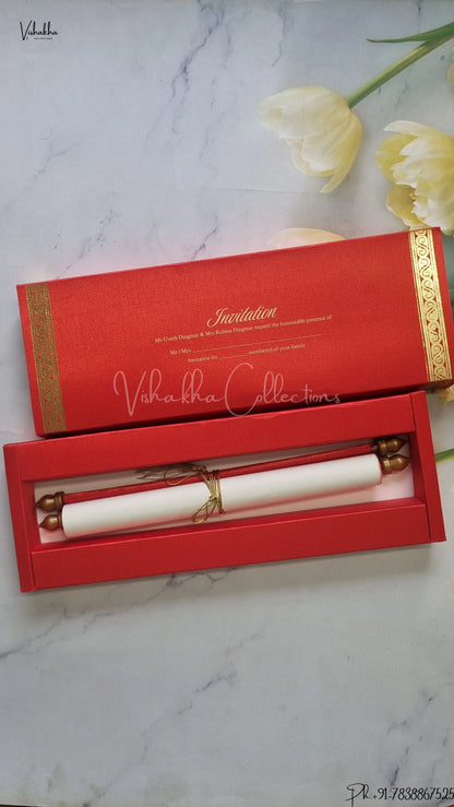 Hindu Muslim Christian Jain Sikh Scroll Farman Colored wedding invitation Cards FC-076