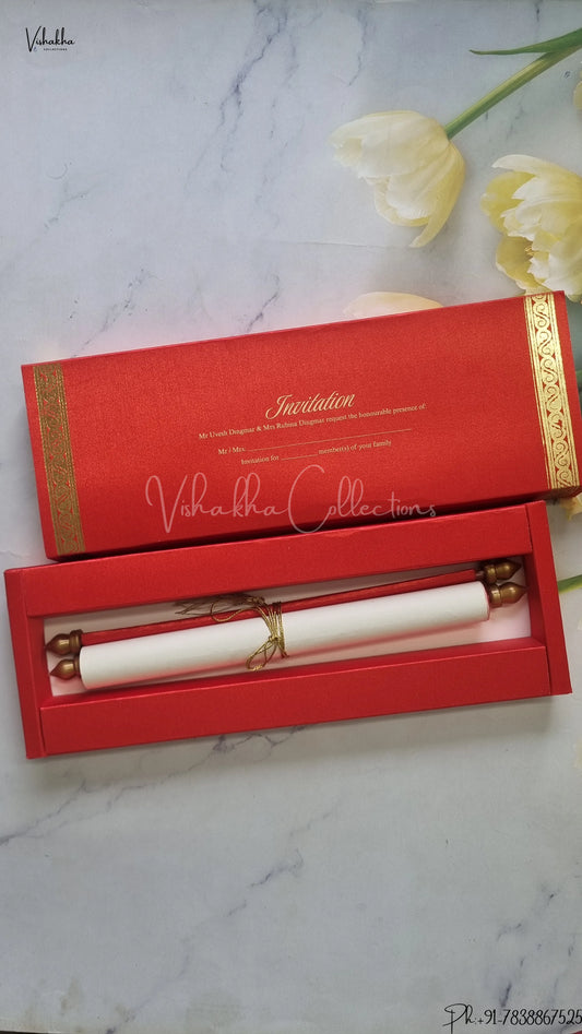 Hindu Muslim Christian Jain Sikh Scroll Farman Colored wedding invitation Cards FC-076