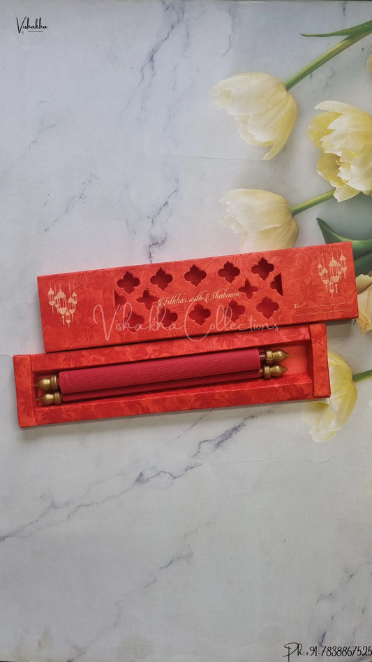 Hindu Muslim Christian Jain Sikh Scroll Farman Colored wedding invitation Cards FC-079