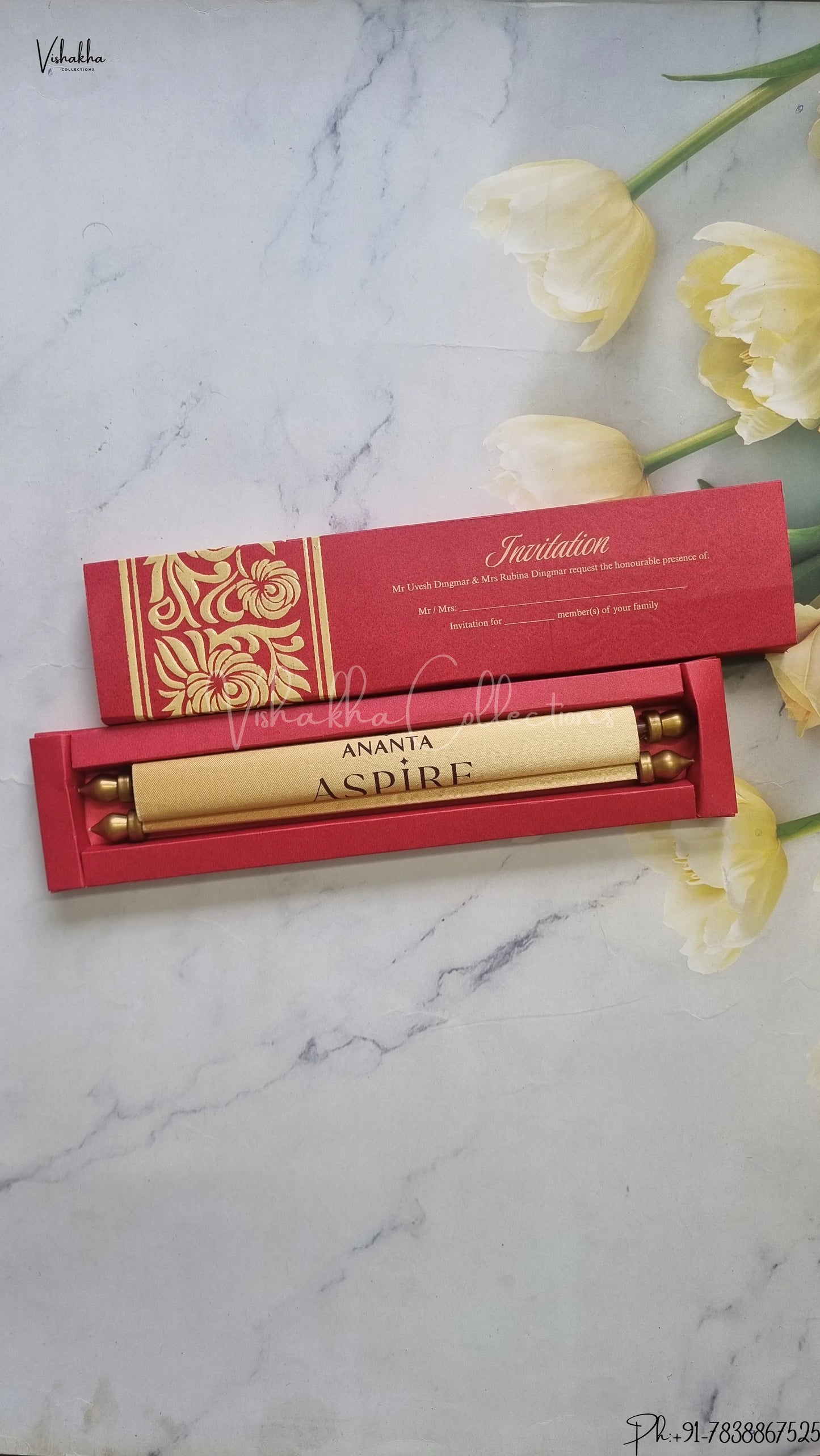 Hindu Muslim Christian Jain Sikh Scroll Farman Colored wedding invitation Cards FC-080