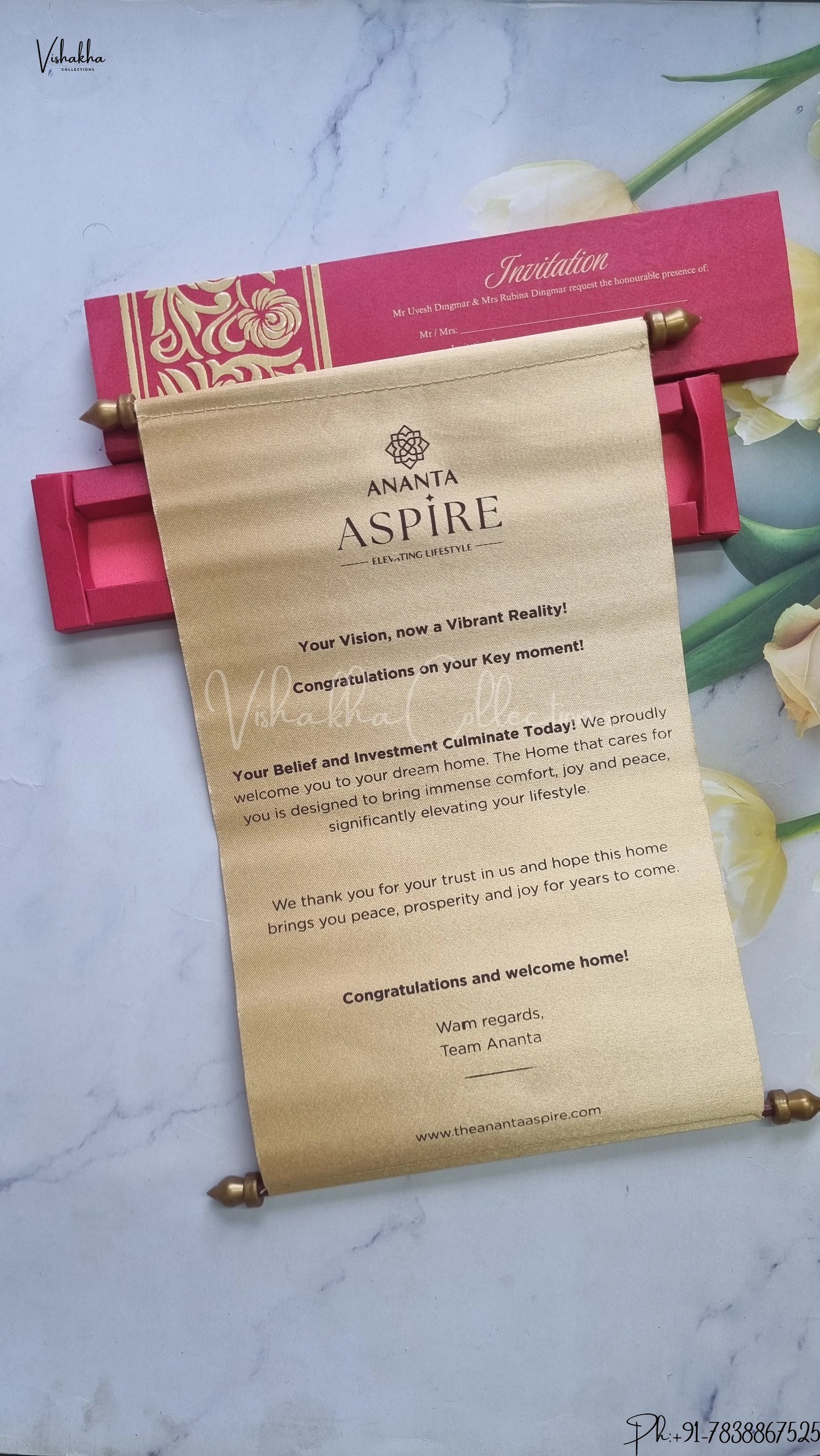 Hindu Muslim Christian Jain Sikh Scroll Farman Colored wedding invitation Cards FC-080