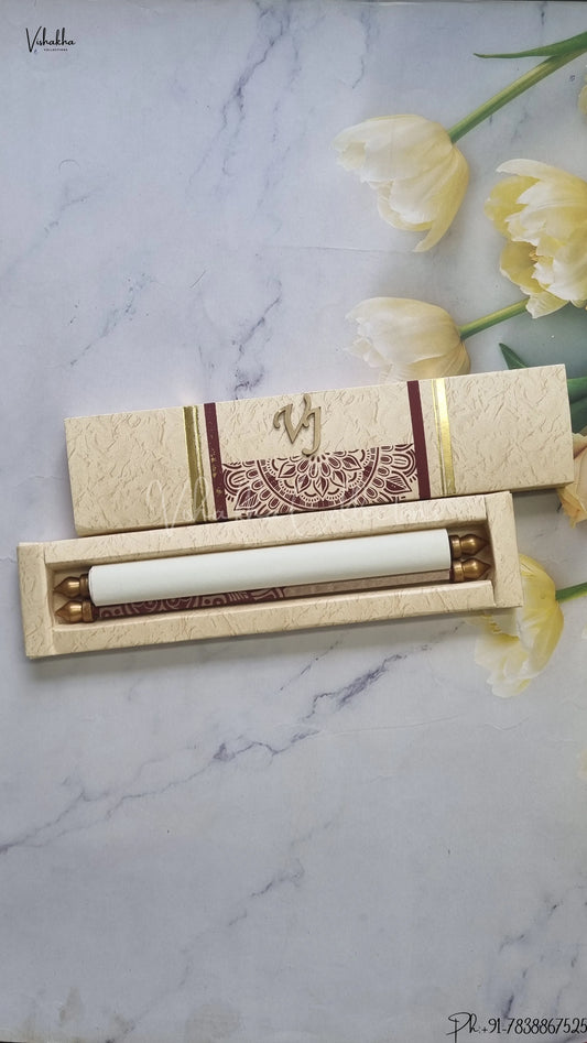 Hindu Muslim Christian Jain Sikh Scroll Farman Colored wedding invitation Cards FC-084