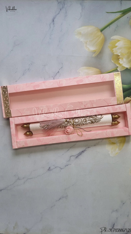 Hindu Muslim Christian Jain Sikh Scroll Farman Colored wedding invitation Cards FC-086