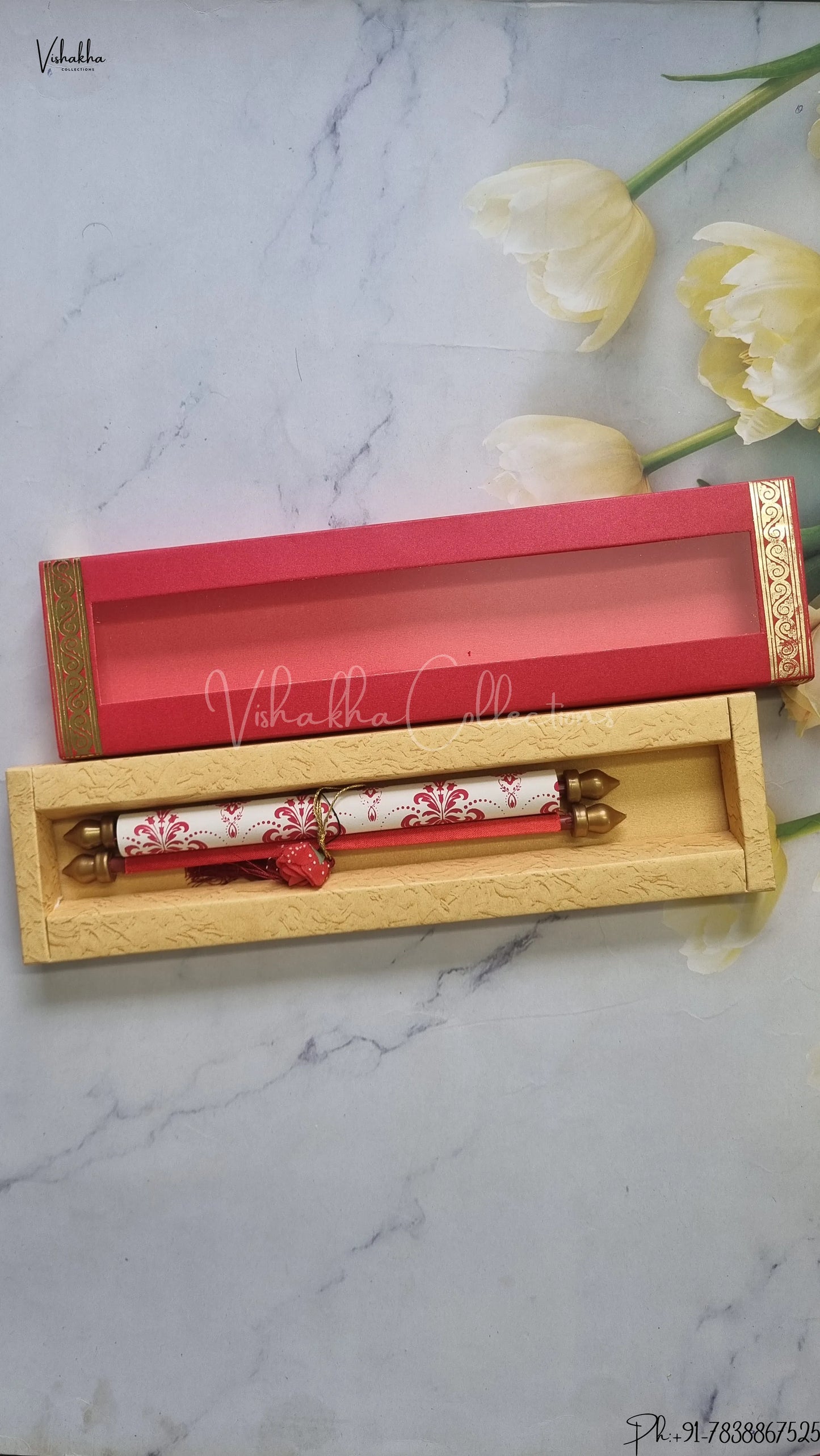 Hindu Muslim Christian Jain Sikh Scroll Farman Colored wedding invitation Cards FC-087