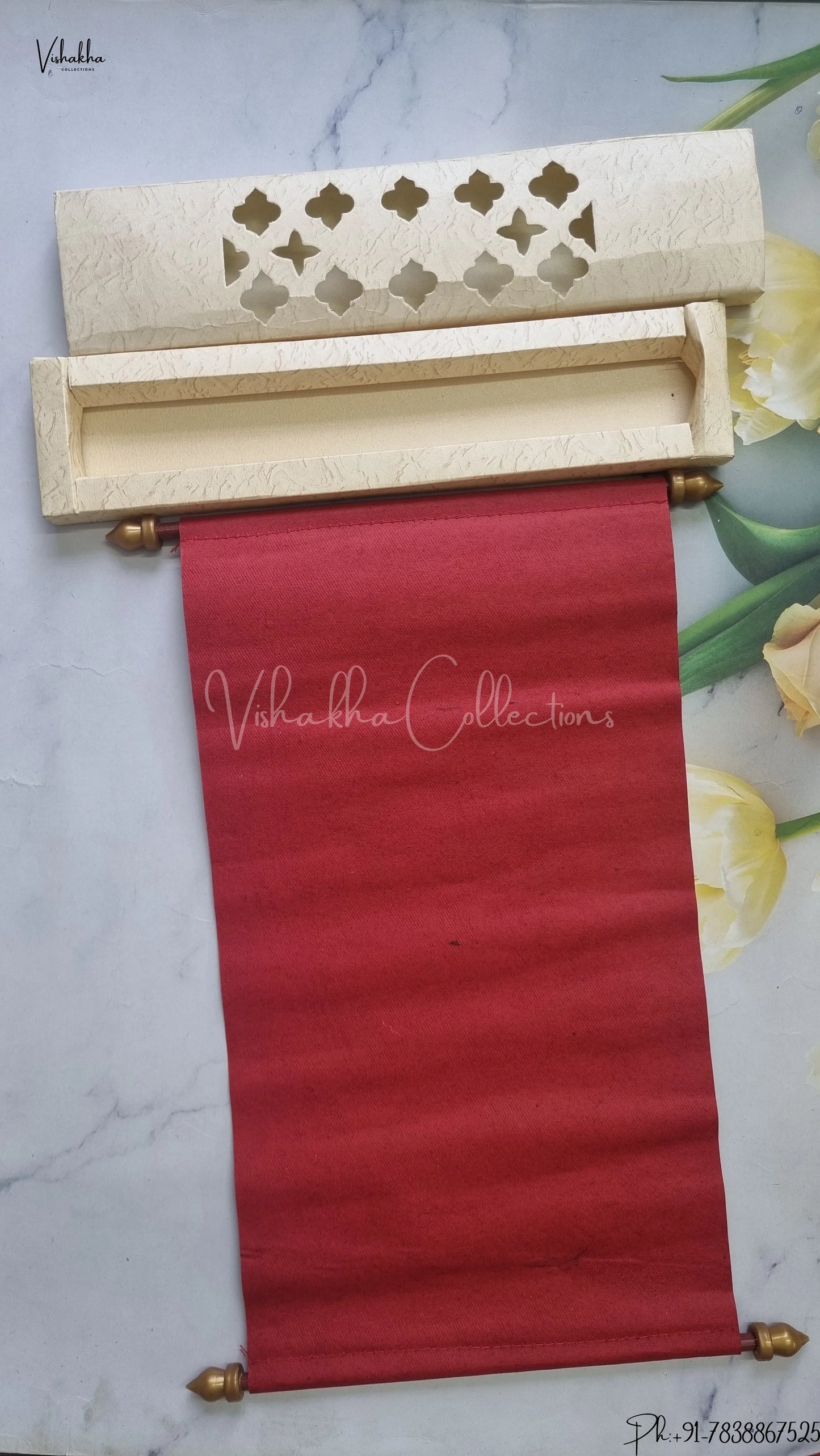 Hindu Muslim Christian Jain Sikh Scroll Farman Colored wedding invitation Cards FC-091