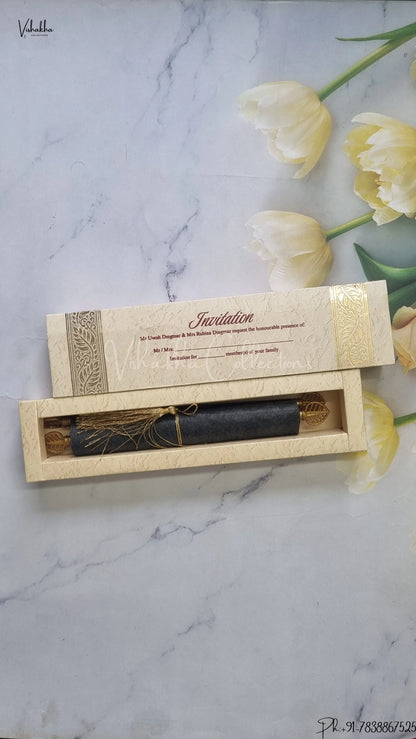 Hindu Muslim Christian Jain Sikh Scroll Farman Colored wedding invitation Cards FC-093