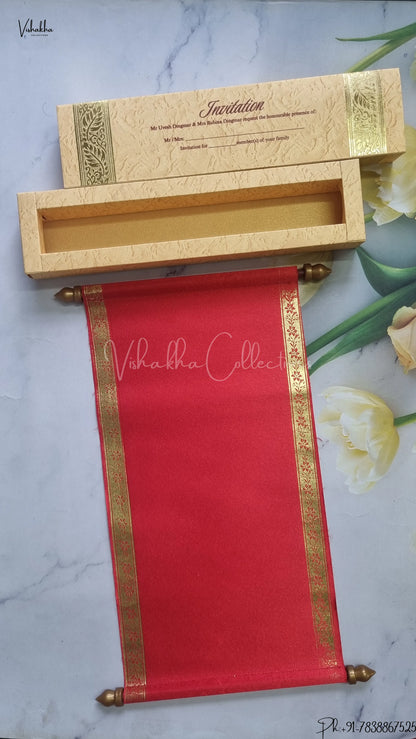 Hindu Muslim Christian Jain Sikh Scroll Farman Colored wedding invitation Cards FC-094