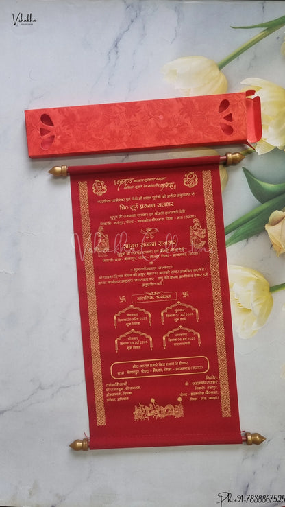 Hindu Muslim Christian Jain Sikh Scroll Farman Colored wedding invitation Cards FC-095
