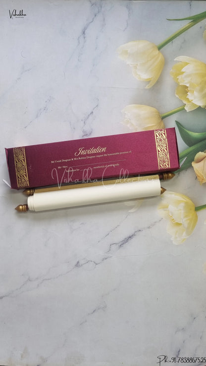 Hindu Muslim Christian Jain Sikh Scroll Farman Colored wedding invitation Cards FC-096