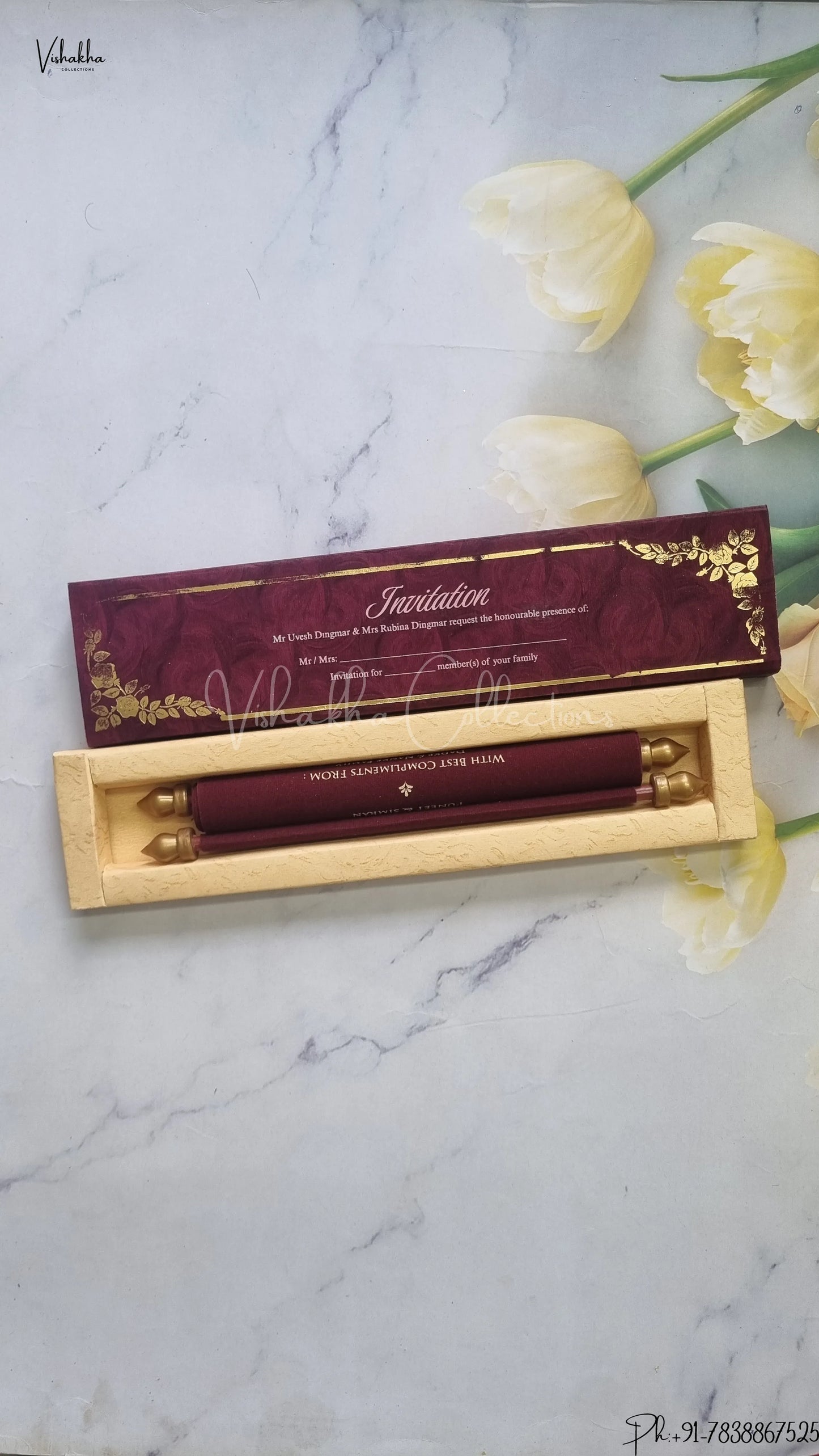 Hindu Muslim Christian Jain Sikh Scroll Farman Colored wedding invitation Cards FC-098