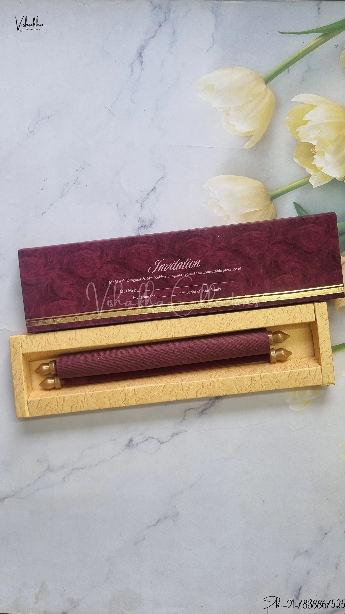 Hindu Muslim Christian Jain Sikh Scroll Farman Colored wedding invitation Cards FC-099