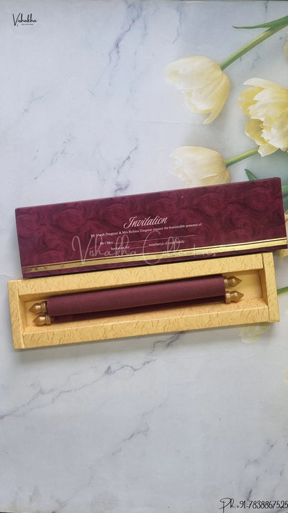 Hindu Muslim Christian Jain Sikh Scroll Farman Colored wedding invitation Cards FC-099