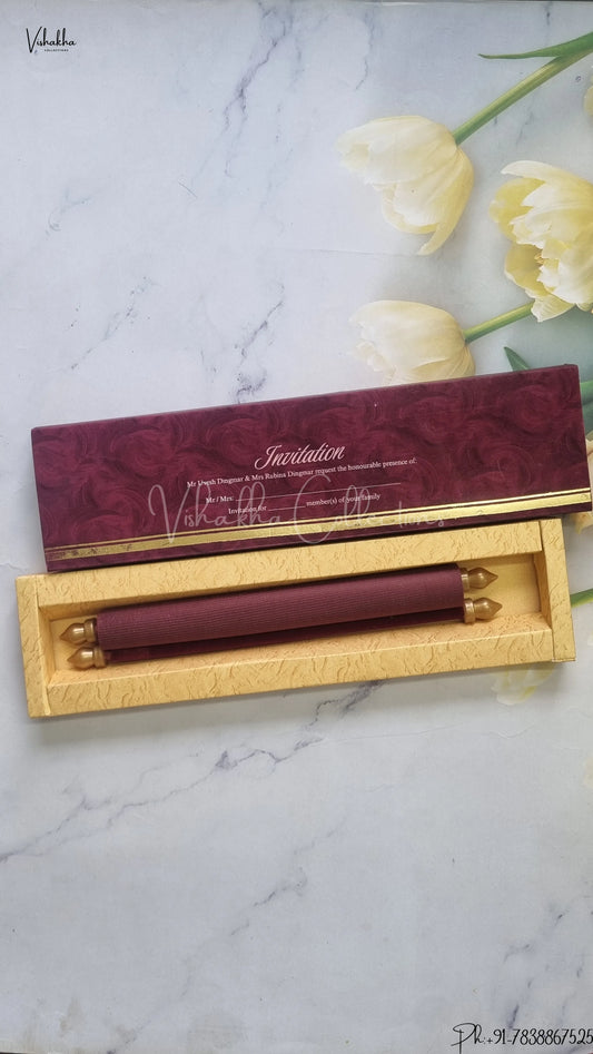 Hindu Muslim Christian Jain Sikh Scroll Farman Colored wedding invitation Cards FC-099