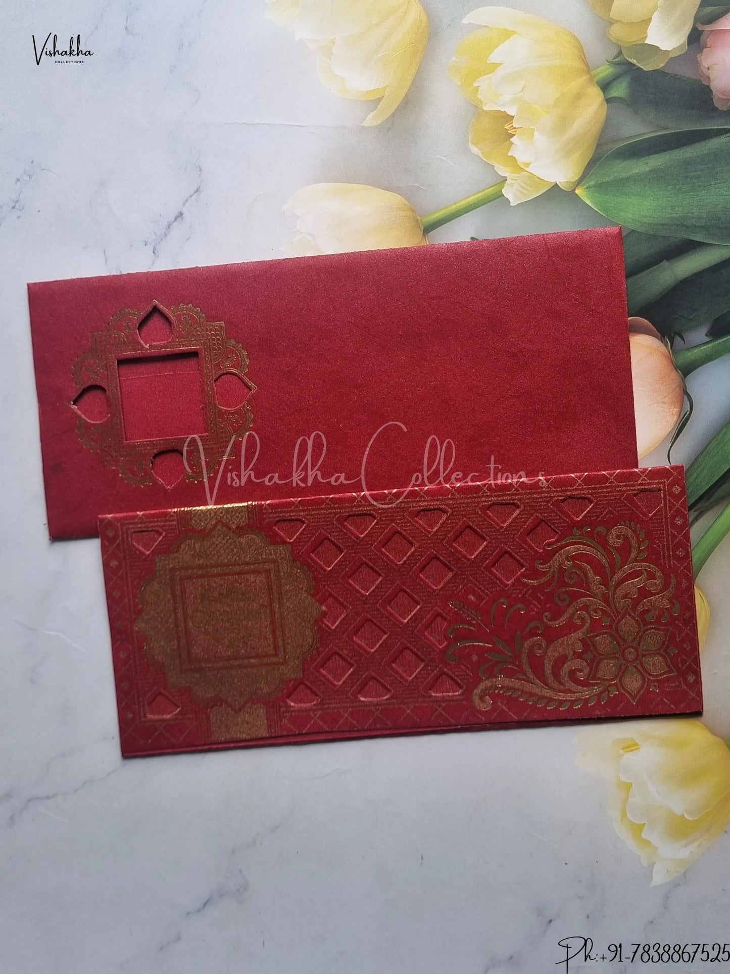 Hindu Muslim Christian Jain Sikh Dark Mehroon Colored wedding invitation Cards GS-109