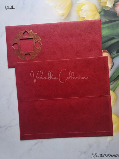 Hindu Muslim Christian Jain Sikh Dark Mehroon Colored wedding invitation Cards GS-109