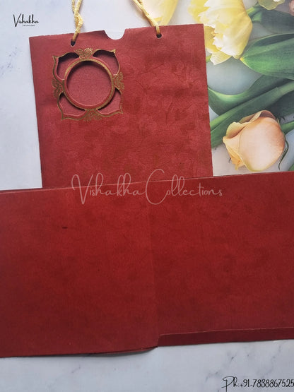 Hindu Muslim Christian Jain Sikh Carry Bag Rust Colored wedding invitation Cards GS-114