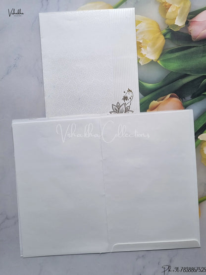 Flower Hindu Muslim Christian Jain Sikh White And Pink Colored wedding invitation Cards GS-124