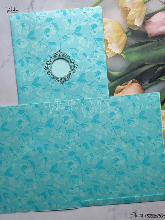 Semi Box Flower Hindu Muslim Christian Jain Sikh Light Brown Colored wedding invitation Cards GS-137