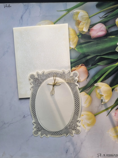 Radha Krishna Semi Box Ganesh Ji Hindu Light Blue Colored wedding invitation Cards GS-139