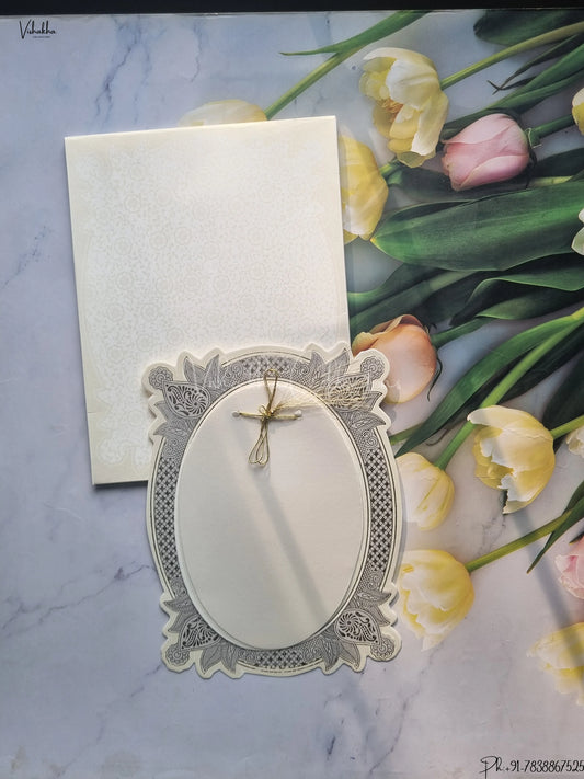 Radha Krishna Semi Box Ganesh Ji Hindu Light Blue Colored wedding invitation Cards GS-139