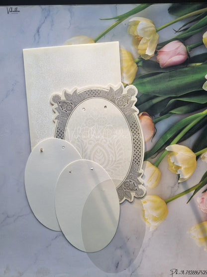 Radha Krishna Semi Box Ganesh Ji Hindu Light Blue Colored wedding invitation Cards GS-139