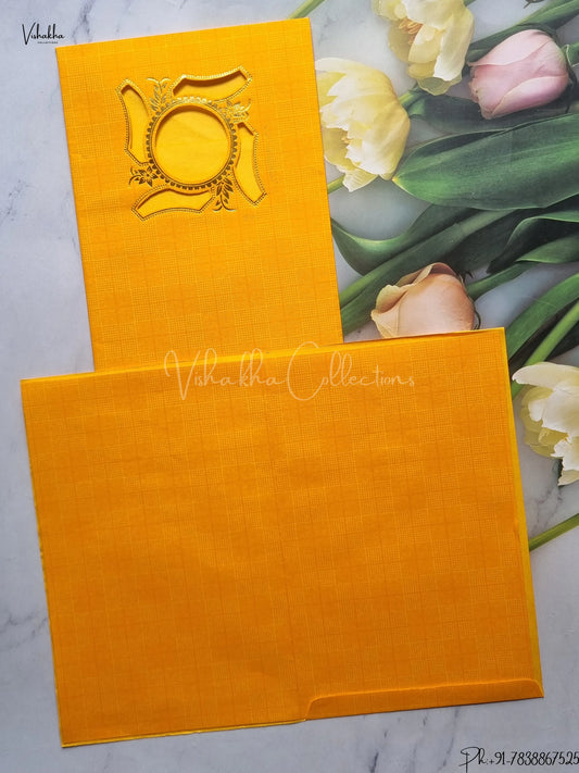 Radha Krishna Ganesh Ji Hindu Yellow Colored wedding invitation Cards GS-18