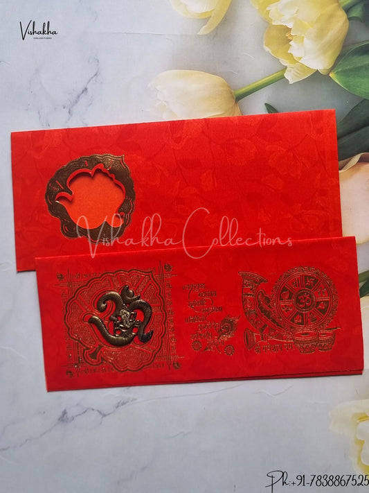 Ganesh Ji Hindu Red Colored wedding invitation Cards GS-59