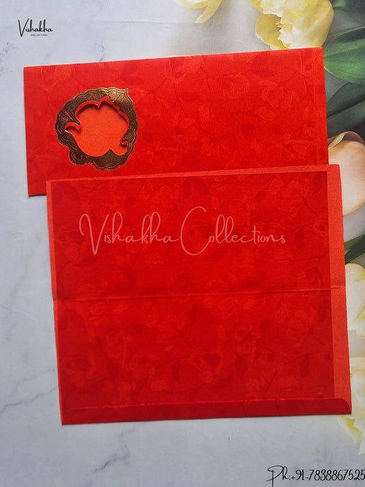 Ganesh Ji Hindu Red Colored wedding invitation Cards GS-59