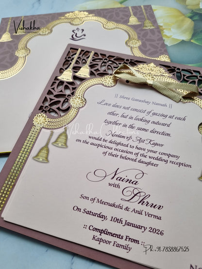 Hindu Muslim Christian Sikh MDF Board Laser Cut Colored invitation Cards LN-683