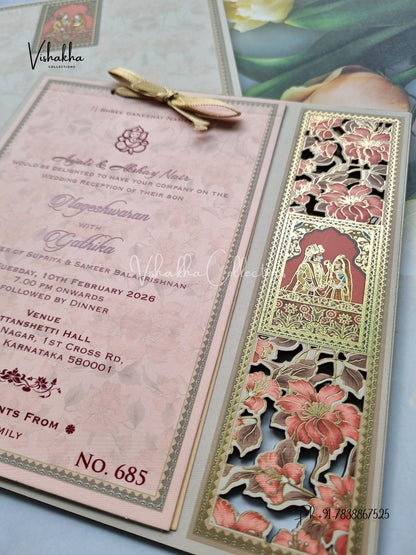 Hindu Sikh MDF Board Laser Cut Colored invitation Cards LN-685