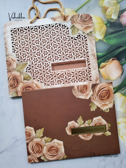 Hindu Muslim Christian Sikh Padded Carry Bag Colored invitation Cards LN-695