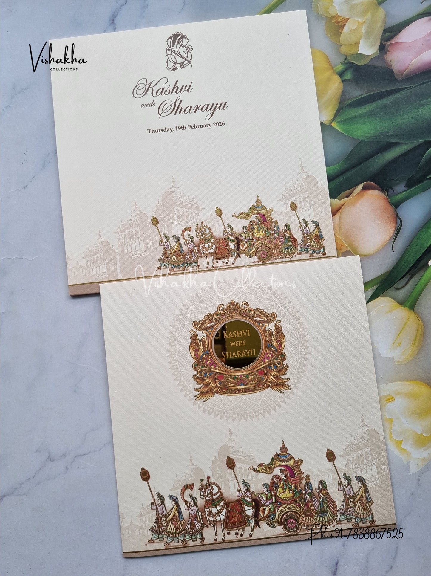 Barat Hindu Sikh Colored invitation Cards LN-747