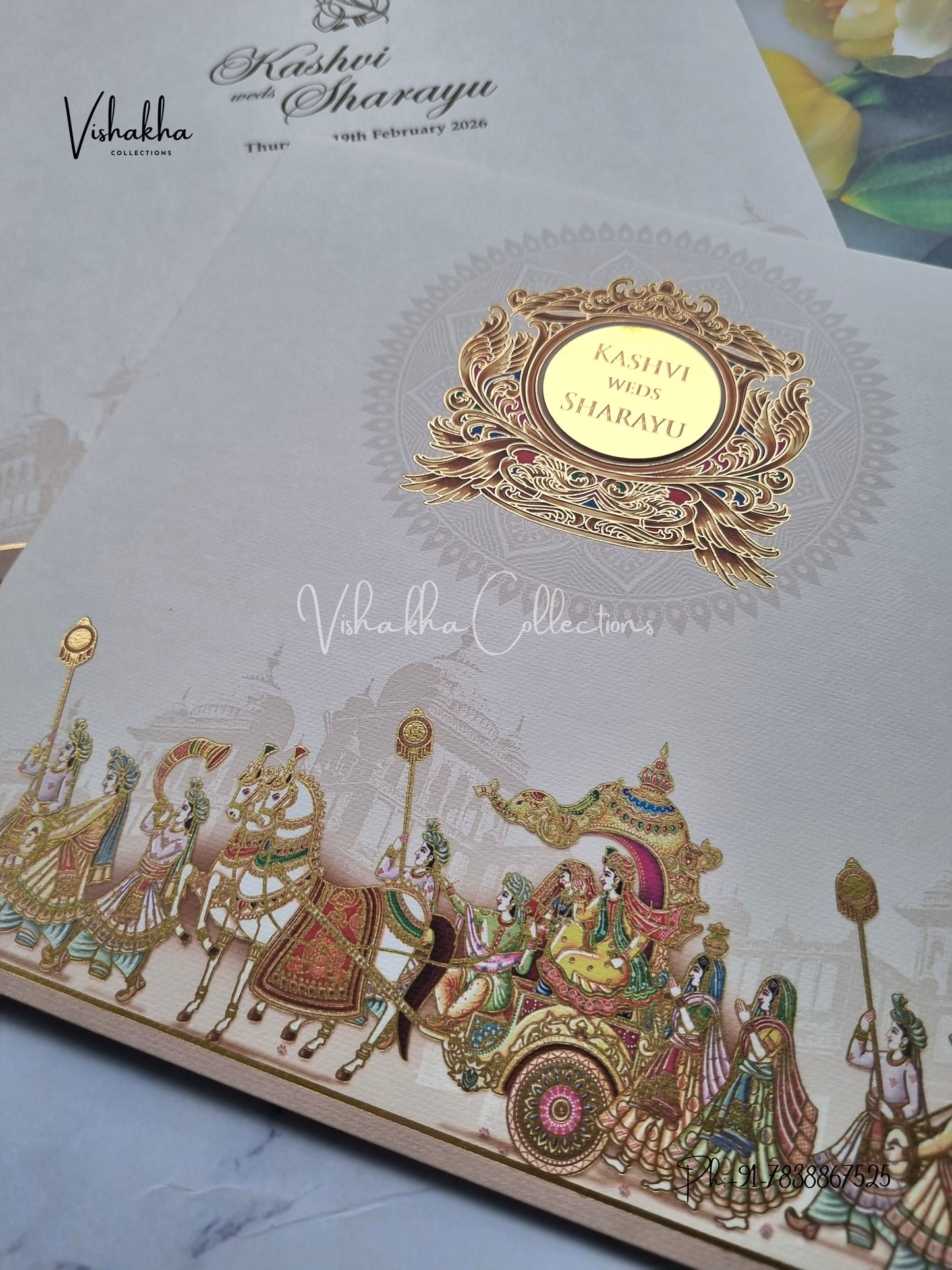 Barat Hindu Sikh Colored invitation Cards LN-747