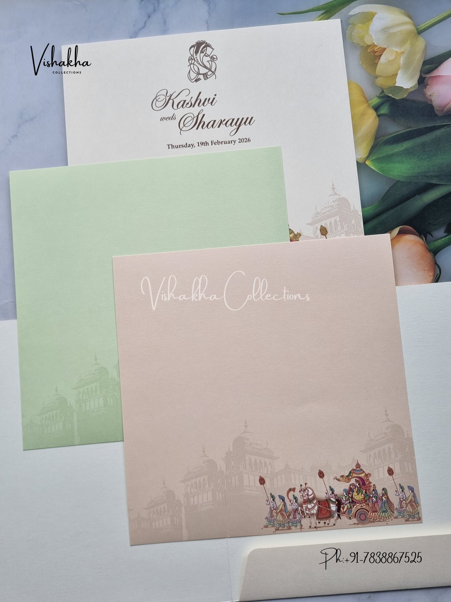 Barat Hindu Sikh Colored invitation Cards LN-747