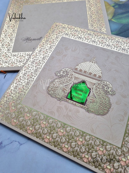 Hindu Muslim Christian Sikh Colored invitation Cards LN-748